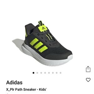Adidas Black and Green Sneakers kids
